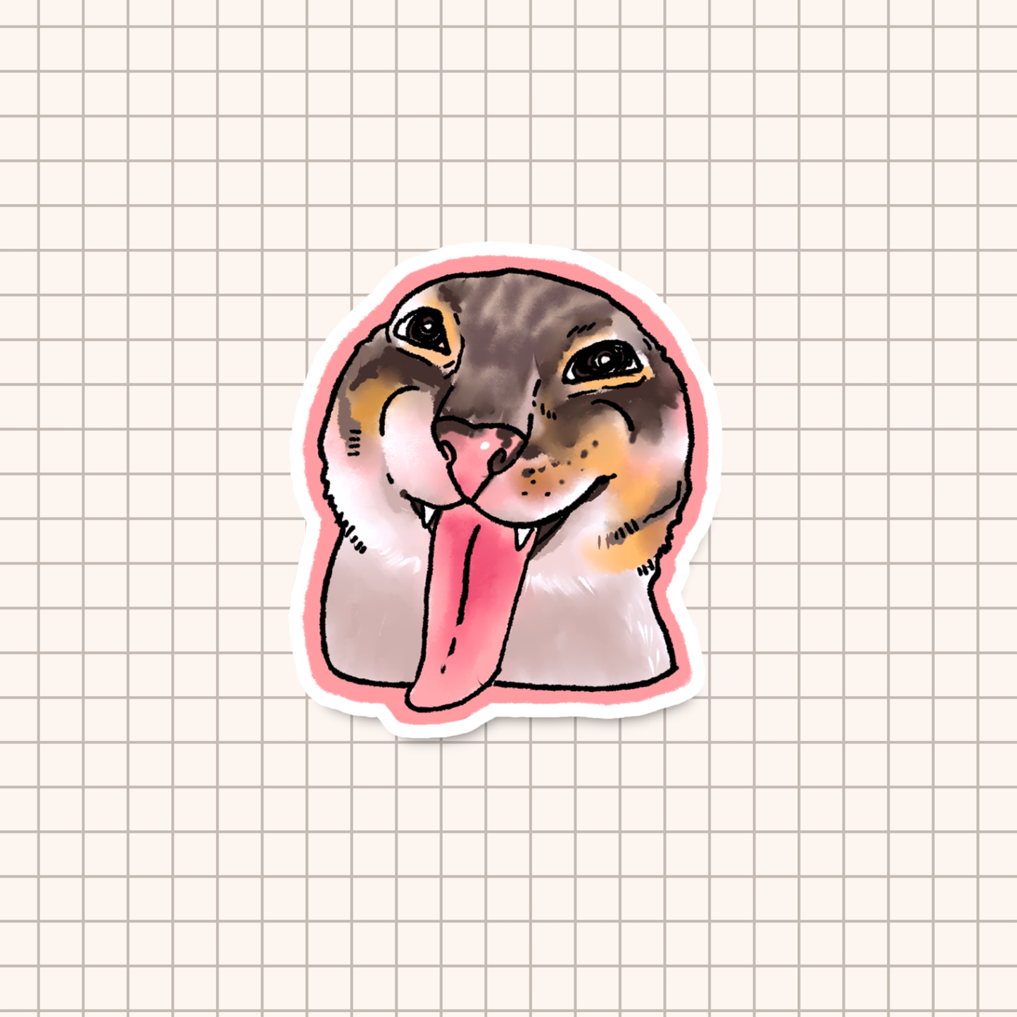 Rigby Cat Meme Sticker