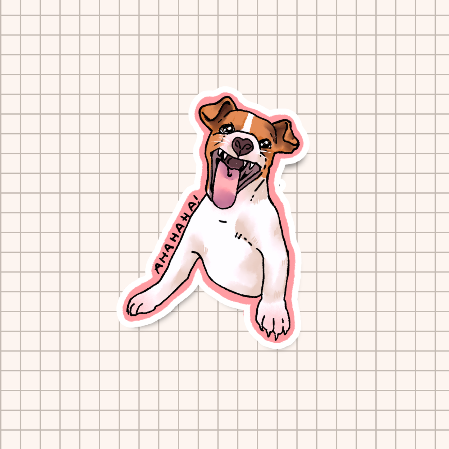 Laughing Dog Meme Sticker