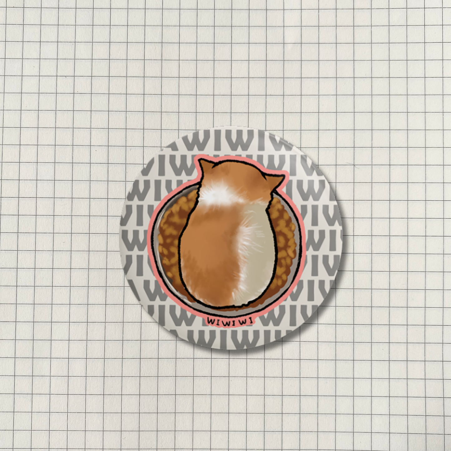 Wiwiwi Cat Meme Button Pin