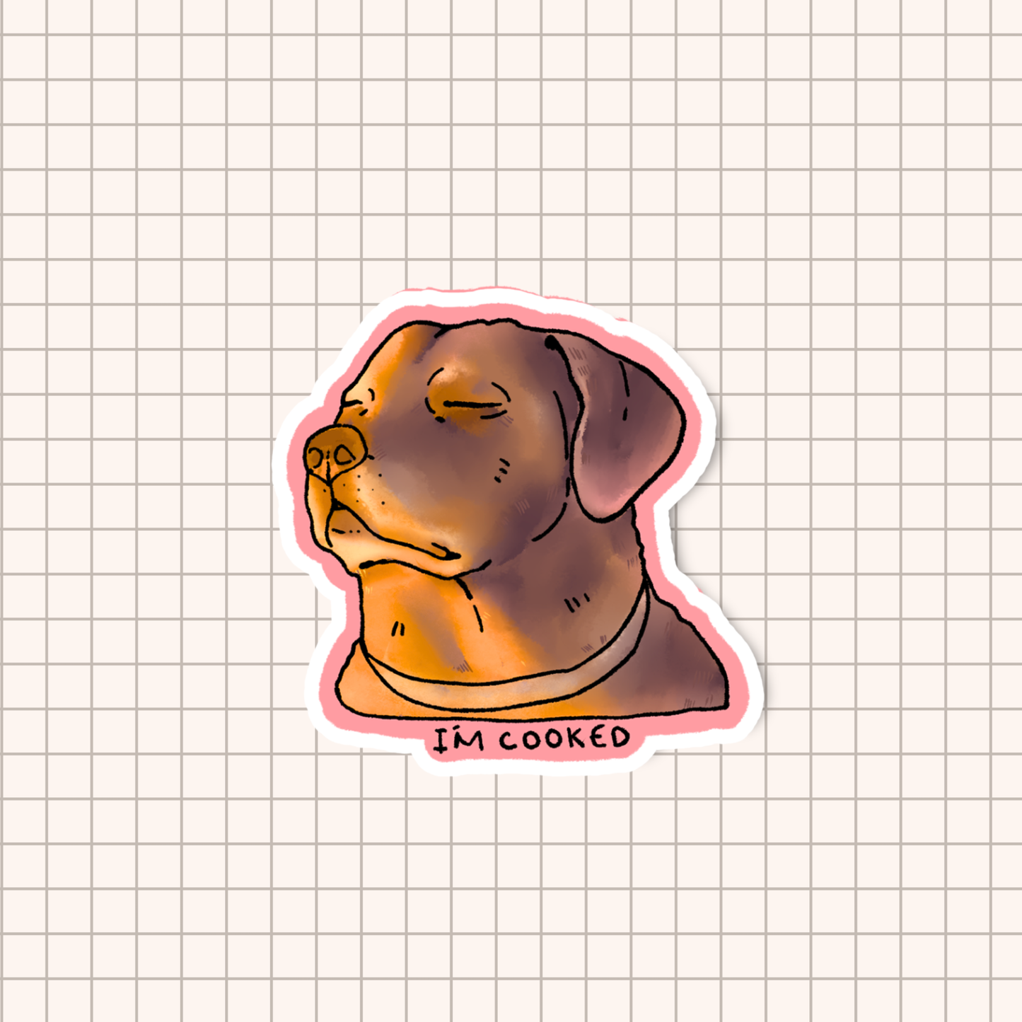 I'm Cooked Dog Meme Sticker