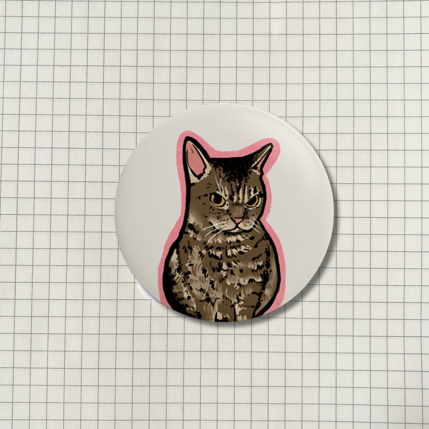 Angy Cat Meme Button Pin