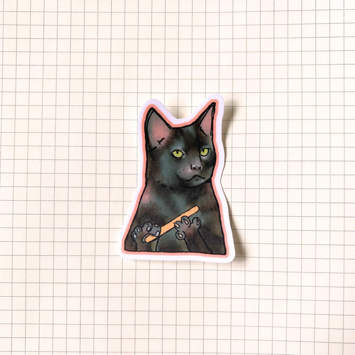Black Cat Filing Meme Sticker