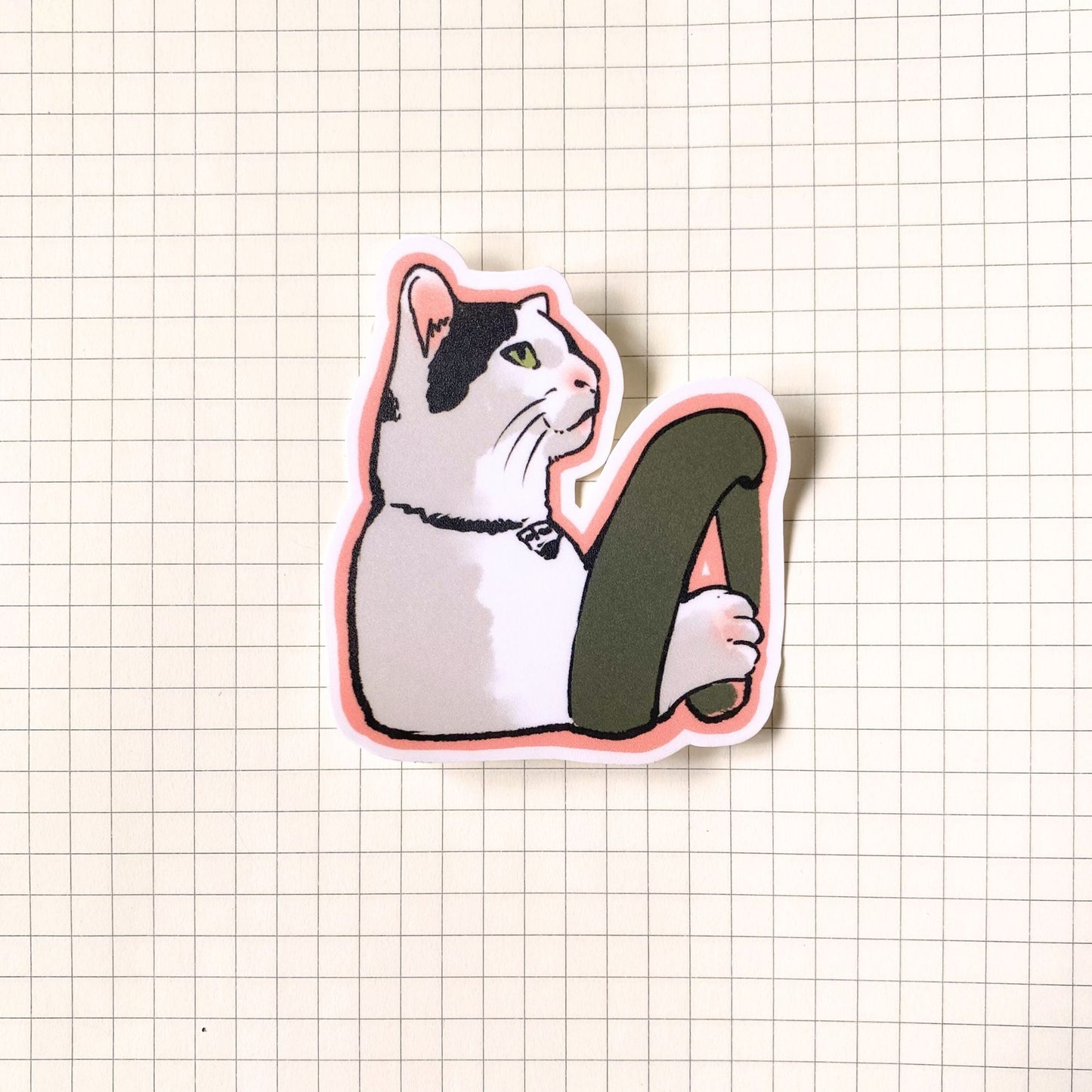 Driving Cat Meme Sticker