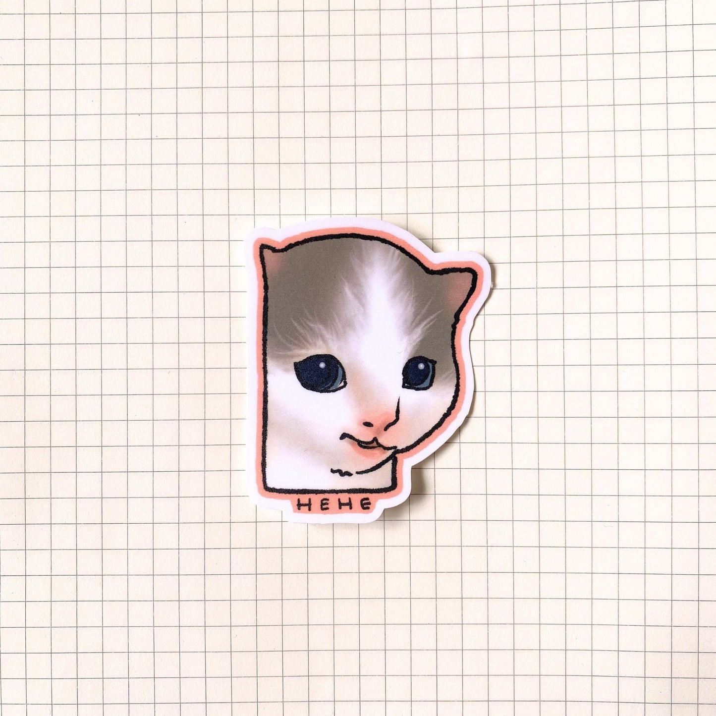 Evil Hehe Cat Meme Sticker