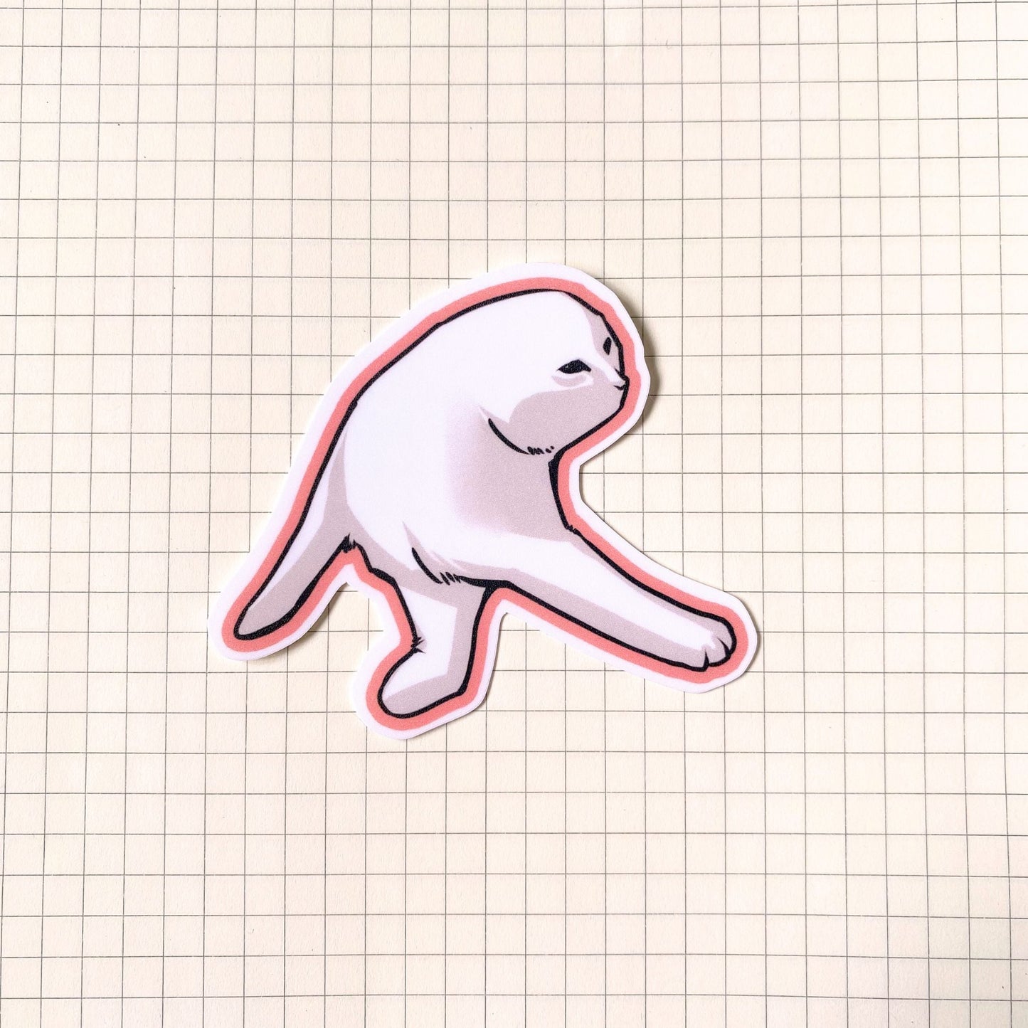 Half Cat Meme Sticker