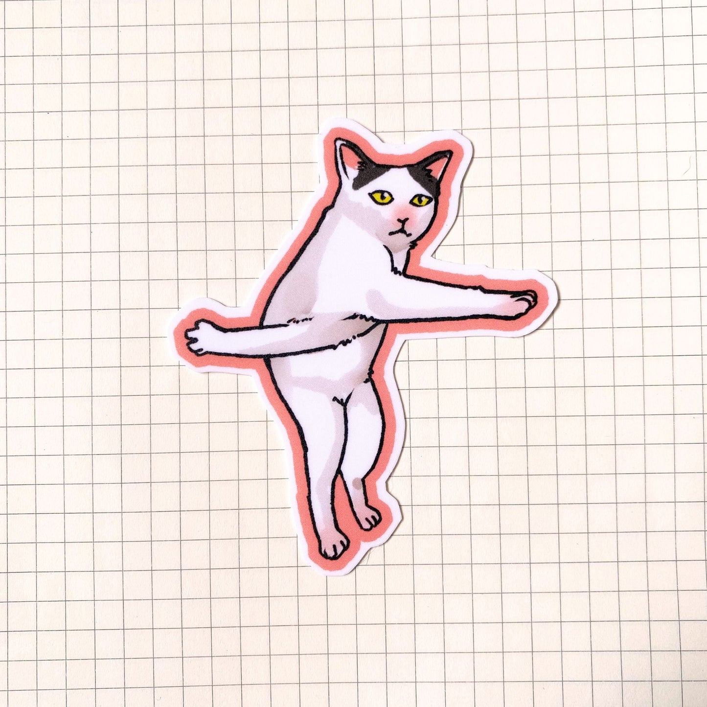 Stuck Cat Meme Sticker