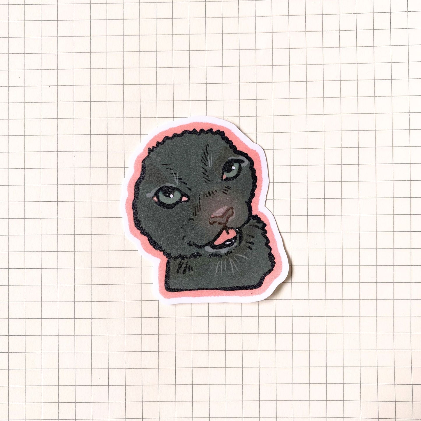 Tired Cat Meme Sticker