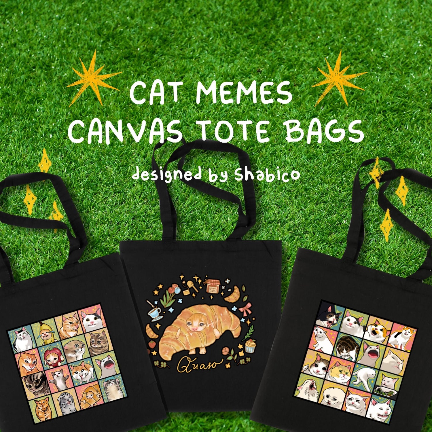 Cat Memes Canvas Totebag