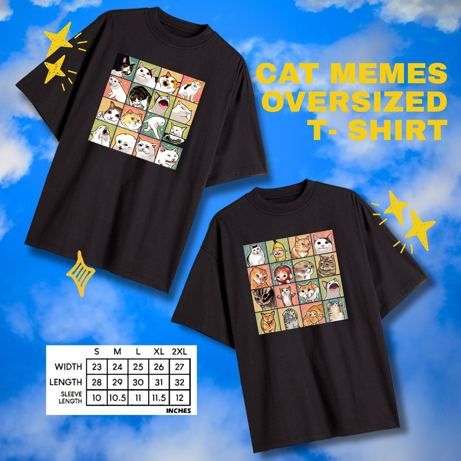 Cat Memes Oversized T-Shirt