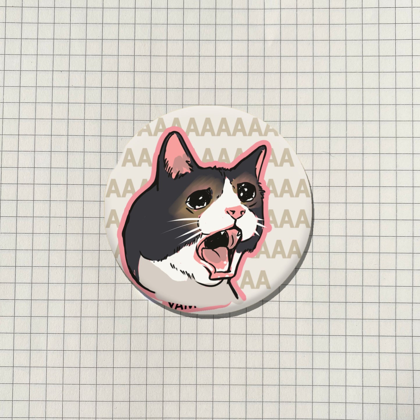 Yamero! Cat Meme Button Pin
