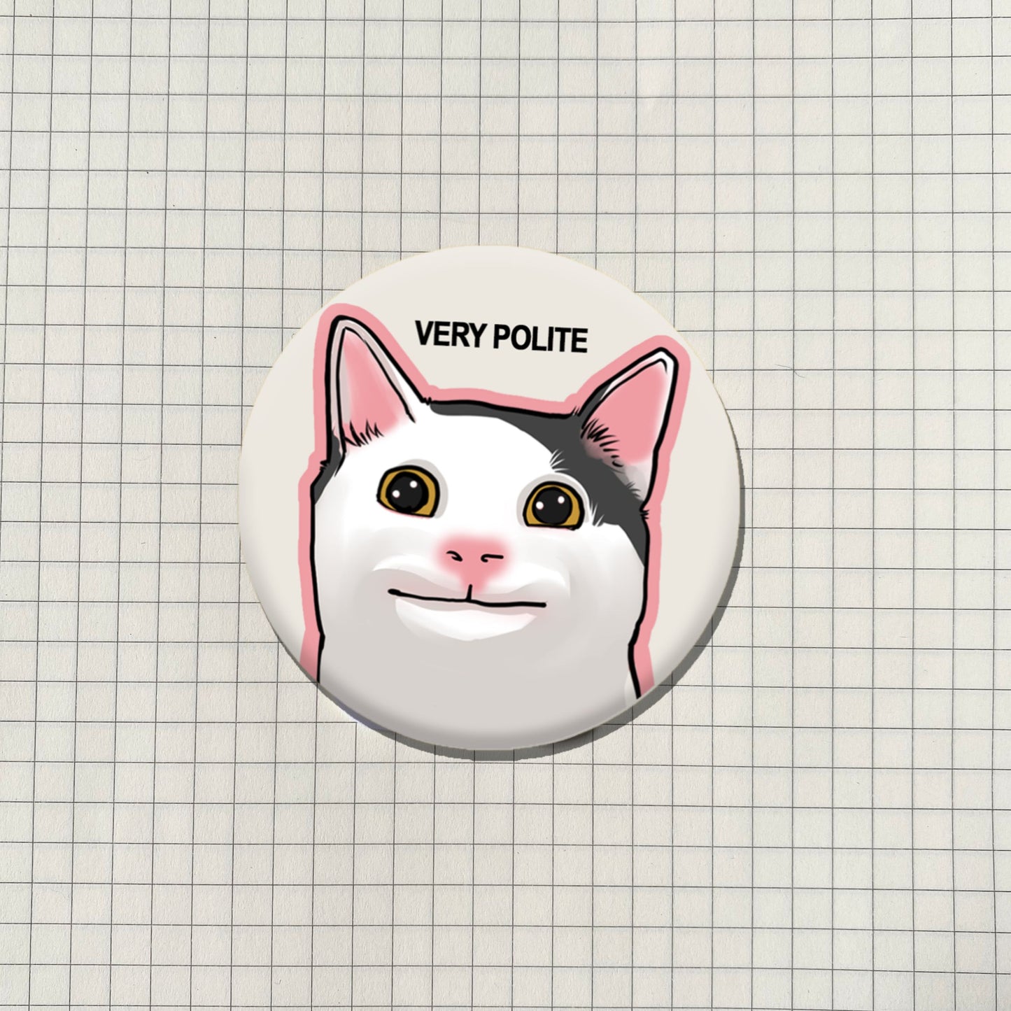 Belgua Cat Meme Button Pin