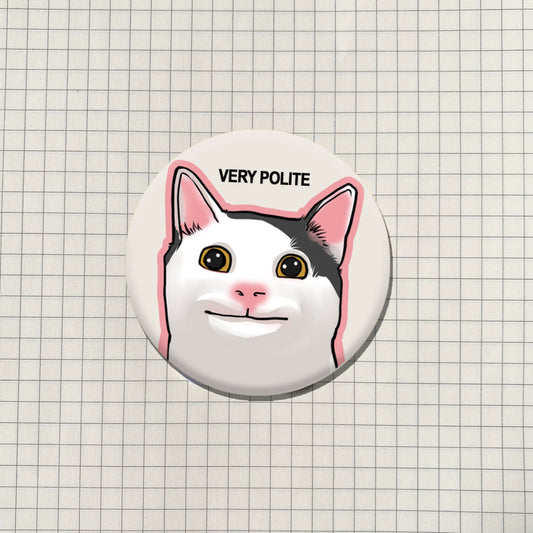 Belgua Cat Meme Button Pin