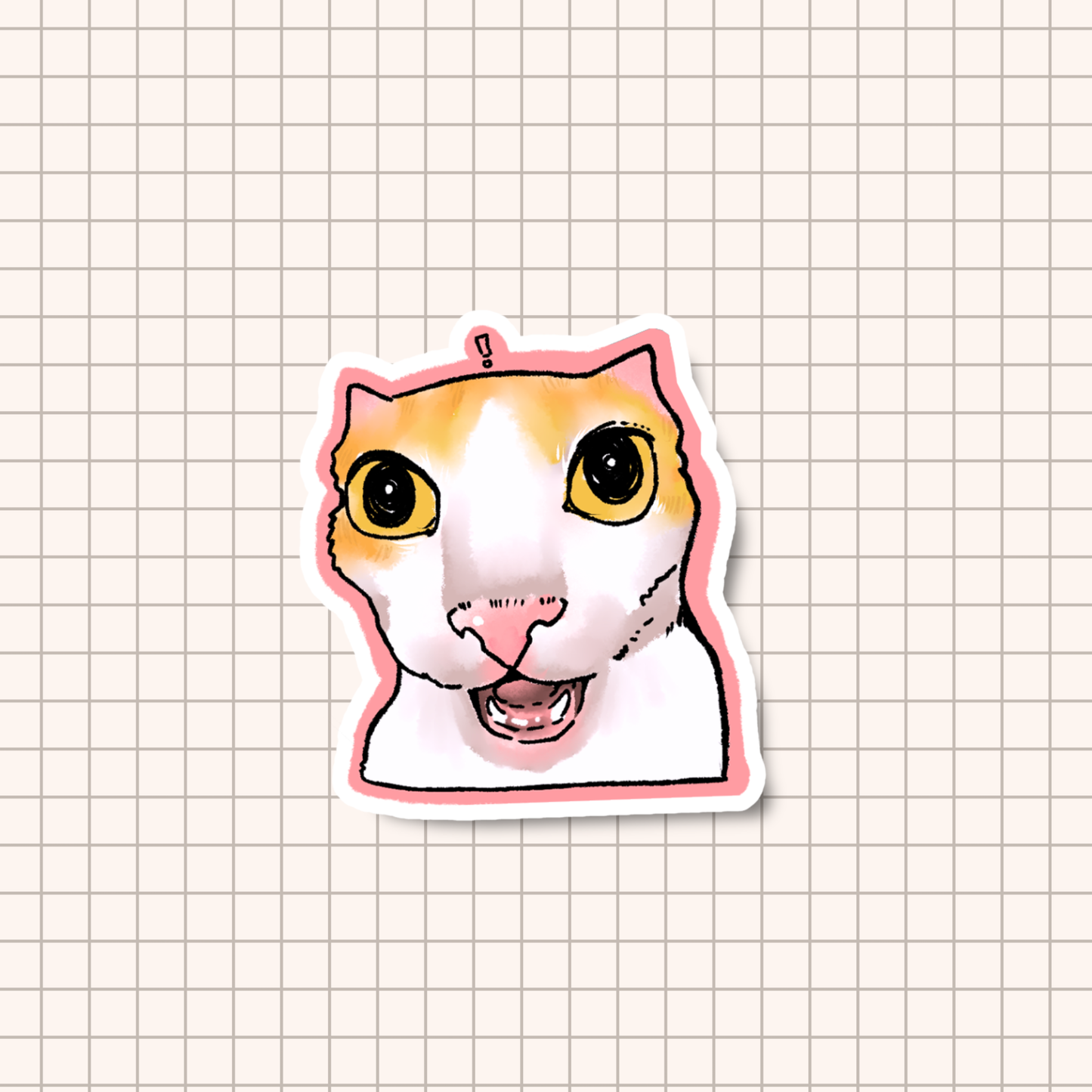 Shocked Cat Meme Sticker