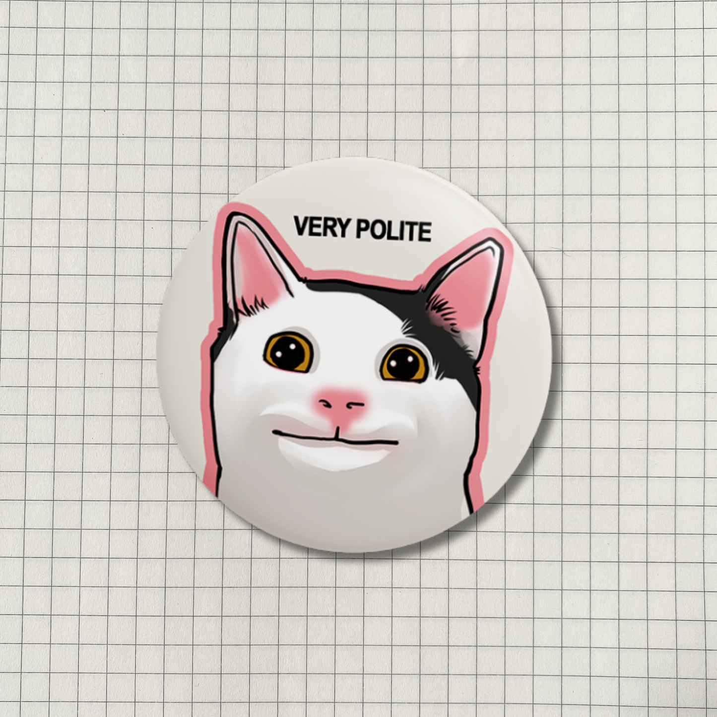 Beluga Cat Meme Button Pin