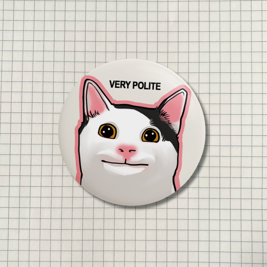 Beluga Cat Meme Button Pin