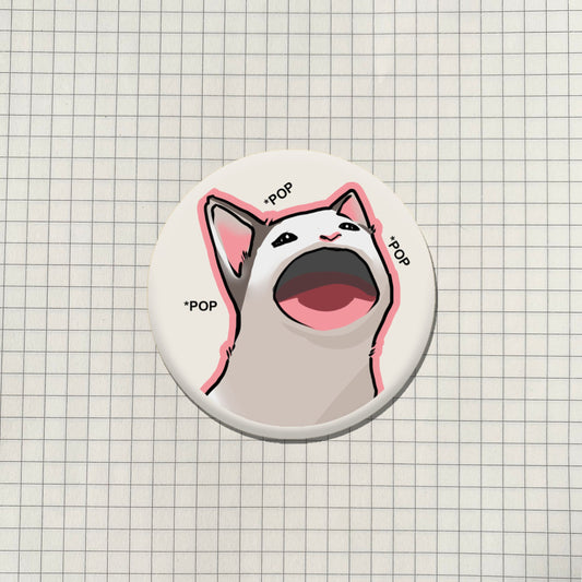 Pop Pop Cat Meme Button Pin