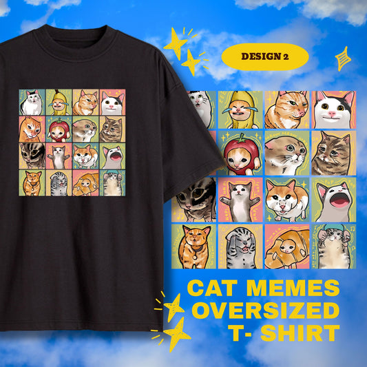 Cat Memes Design 2 Oversized T-Shirt