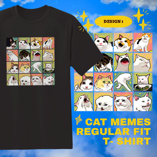Cat Memes Design 1 Regular Fit T-Shirt