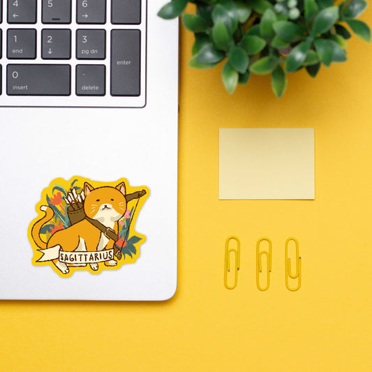 Sagitarrius Feline Floral Sticker