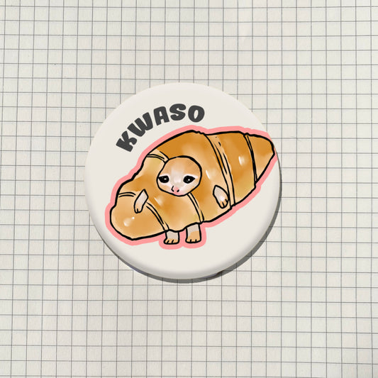 Kwaso Cat Meme Button Pin