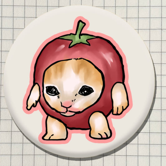 Apple Cat Meme Button Pin
