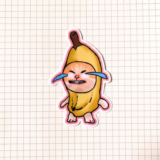 Banana Crying Cat Meme Sticker