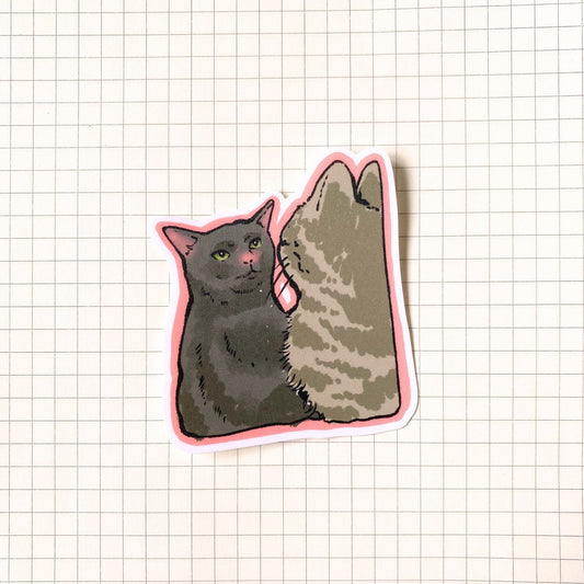 Disassociating Cat Meme Sticker
