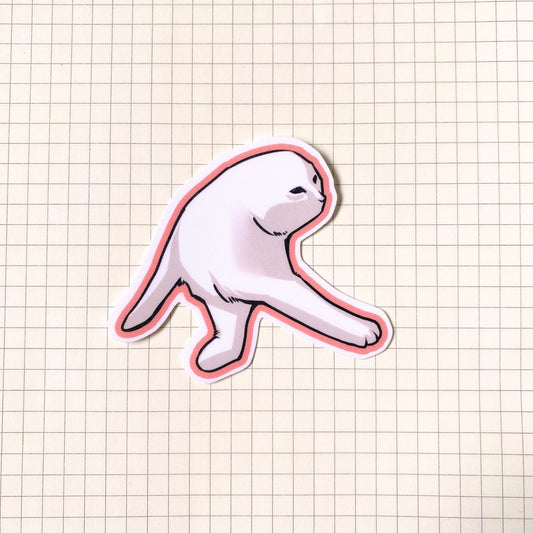 Half Cat Meme Sticker