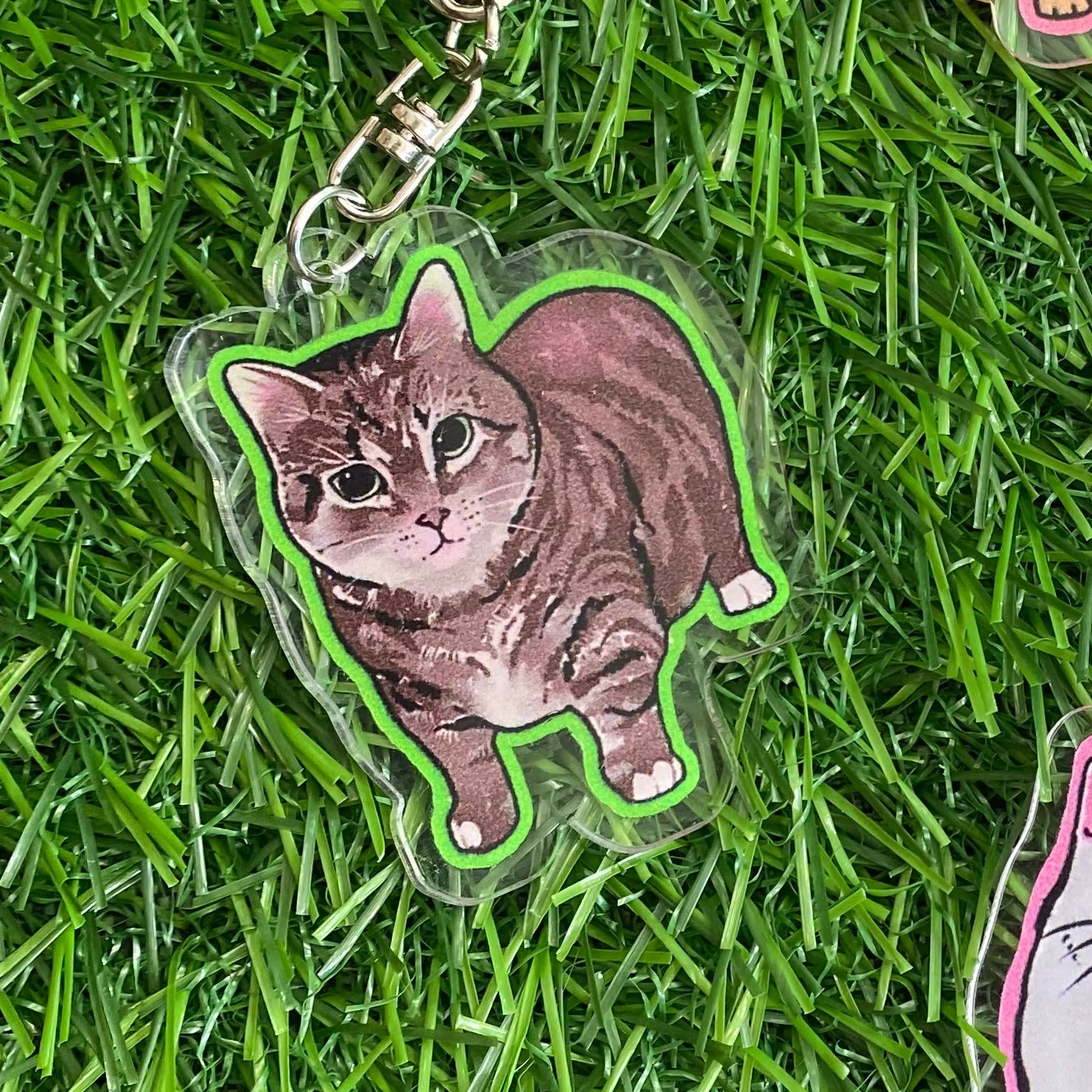 Spinning Cat Meme Acrylic Keychain