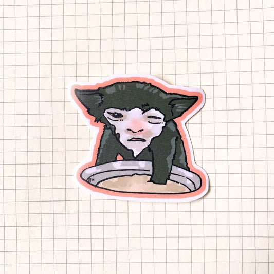 Milk Face Cat Meme Sticker