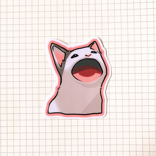 Pop Pop Cat Meme Sticker