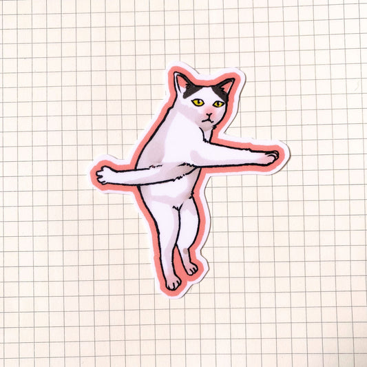 Stuck Cat Meme Sticker