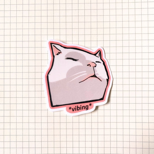 Vibing Cat Meme Sticker